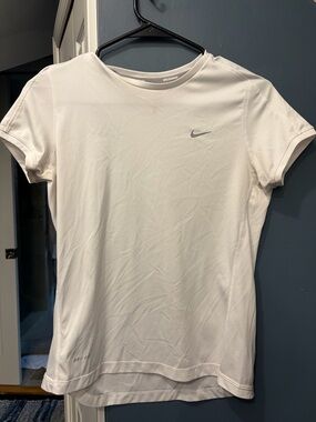 Nike White Short-Sleeve Dri-FIT Athletic Tee